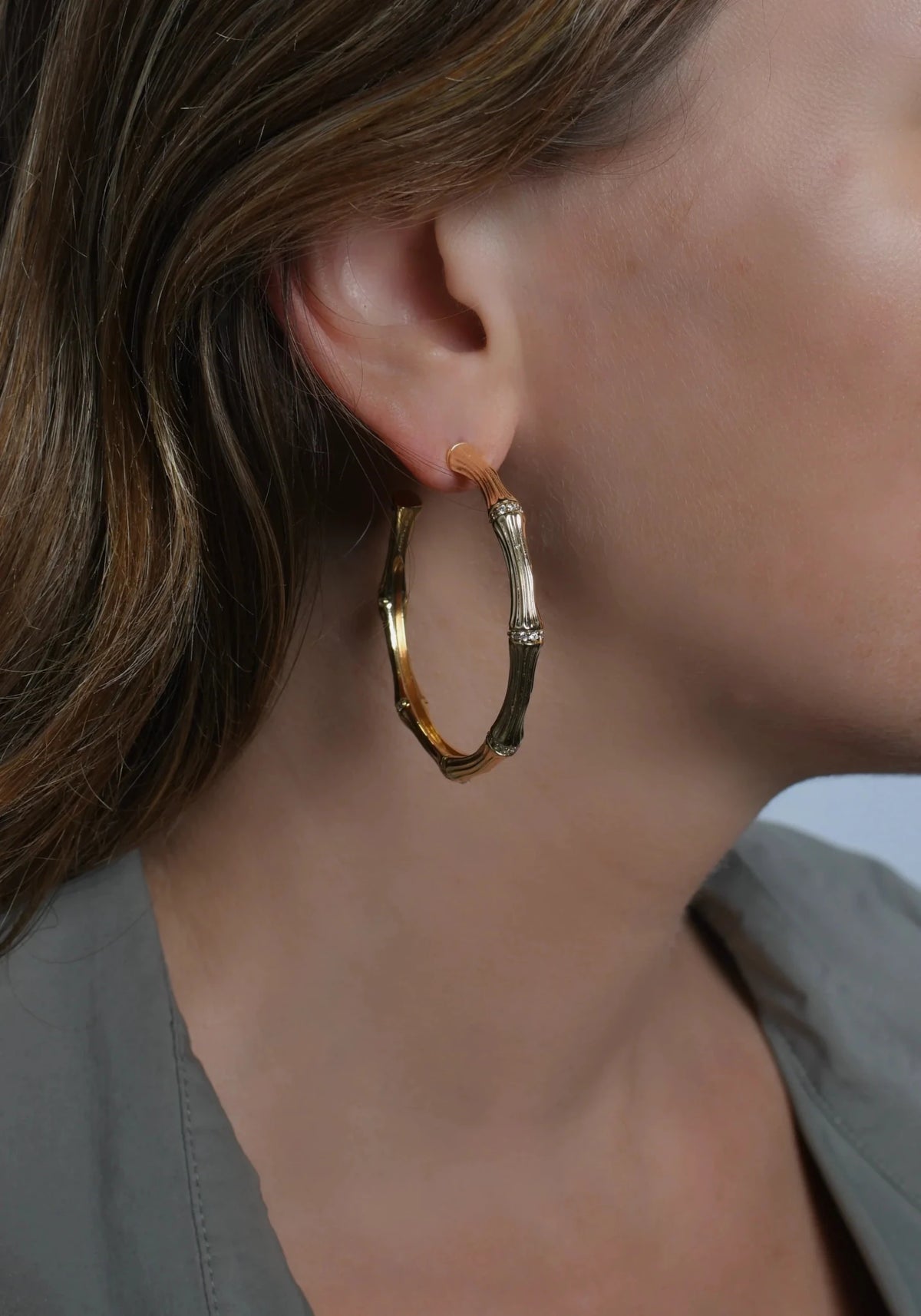 Bamboo Large Hoop Earrings - Robert's-Anabel Aram-Robert's