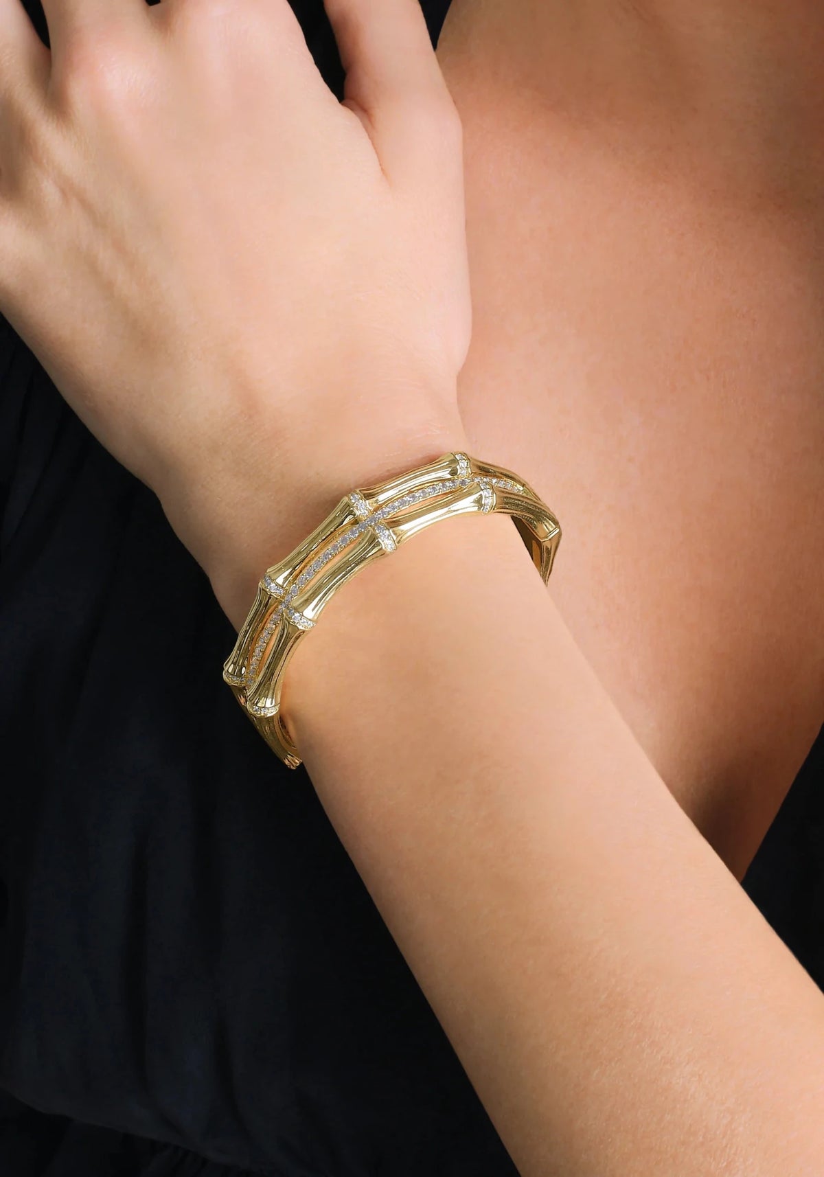 Bamboo Stacked Hinged Bangle - Robert's-Anabel Aram-Robert's