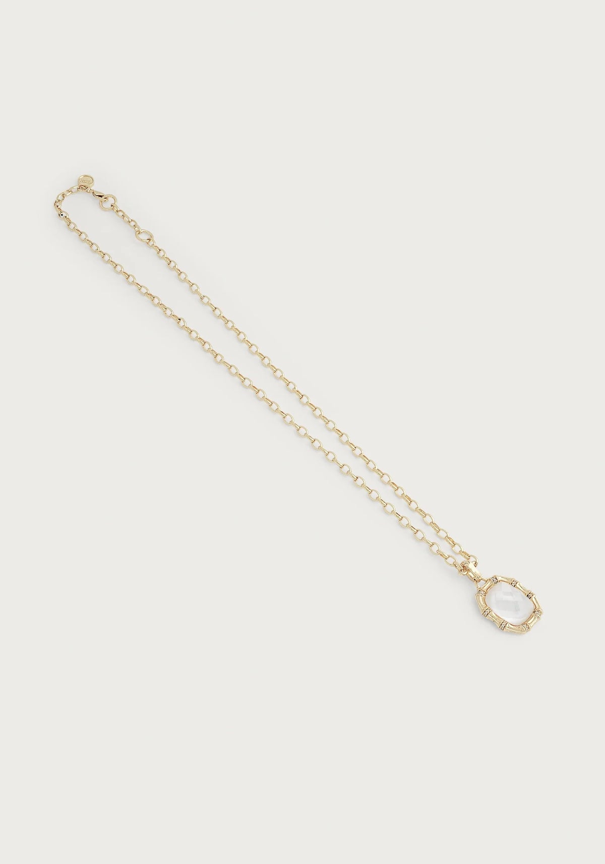 Bamboo With Stone Pendant Necklace - Mother Of Pearl - Robert's-Anabel Aram-Robert's