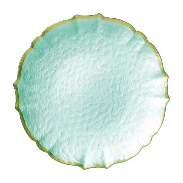 Baroque Glass Service Plate/Charger Aqua - Robert's-VIETRI-Robert's