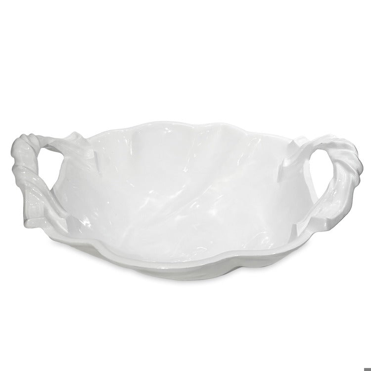 VIDA Sasha Round Large Bowl with Handles (White)
