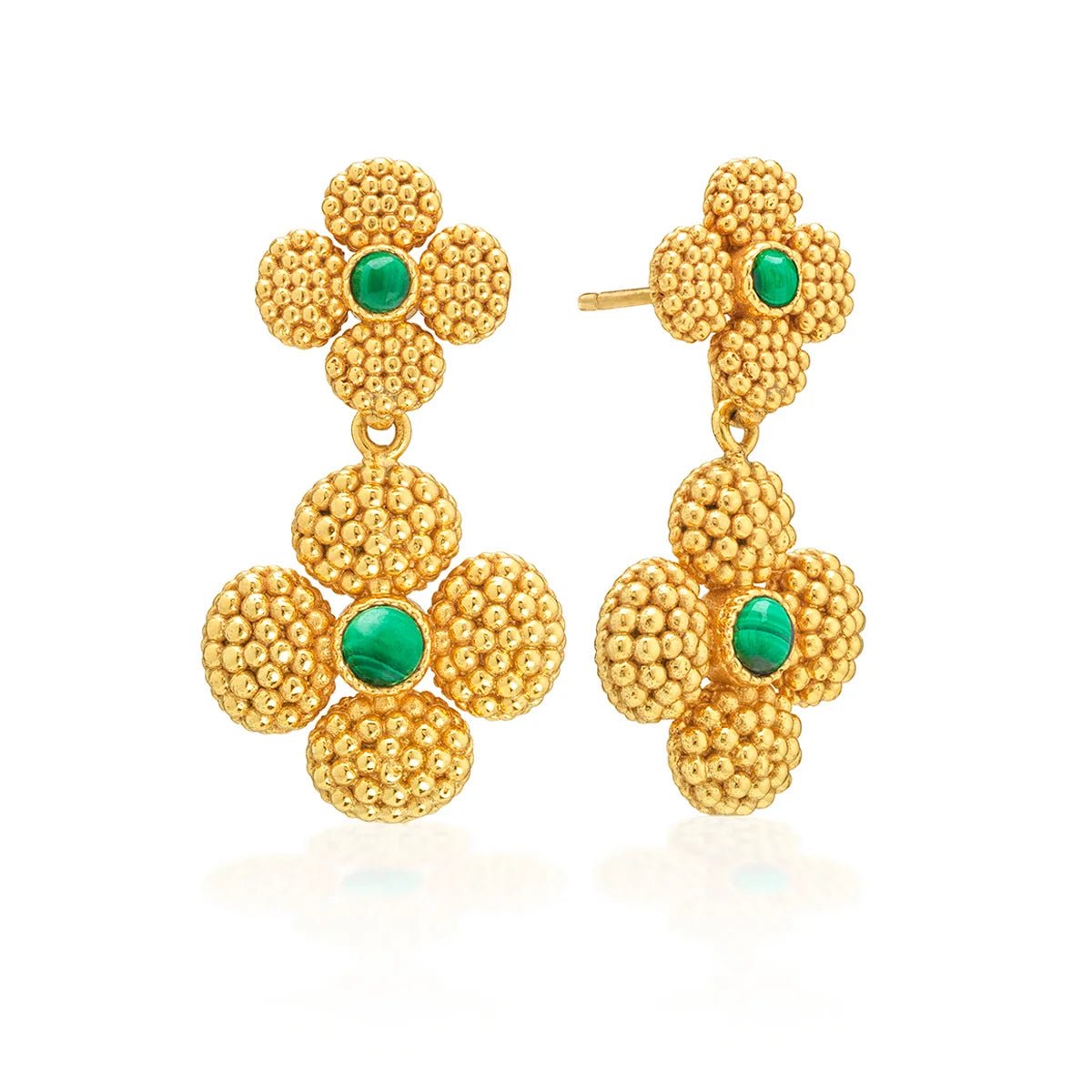 Berry Clover Convertible Duo Earrings - Malachite - Robert's-Capucine De Wulf-Robert's