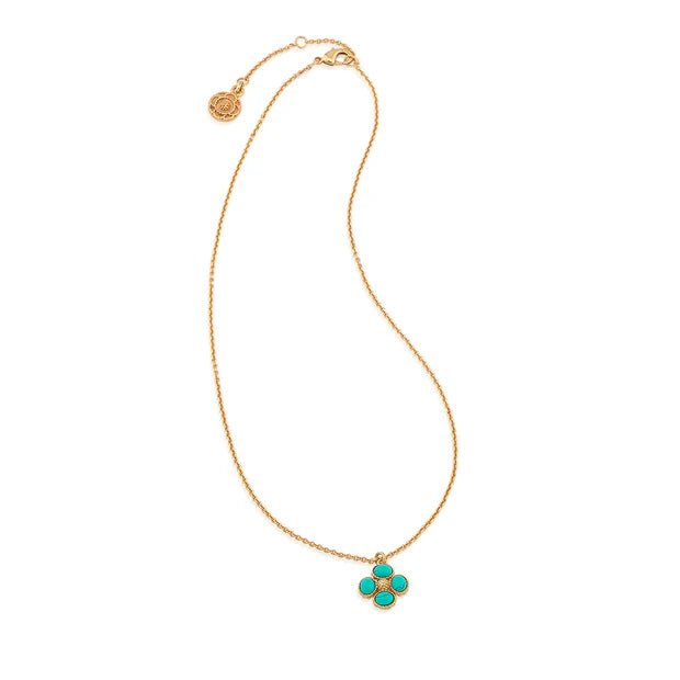 Berry Clover Double Sided Charm Necklace, 16"+2" - Turquoise - Robert's-Capucine De Wulf-Robert's