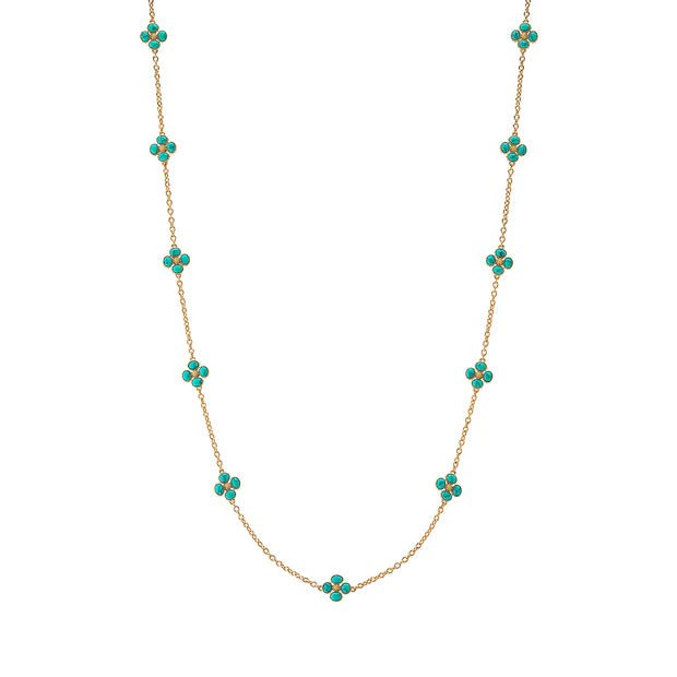 Berry Clover Double Sided Necklace, 28" - Turquoise - Robert's-Capucine De Wulf-Robert's