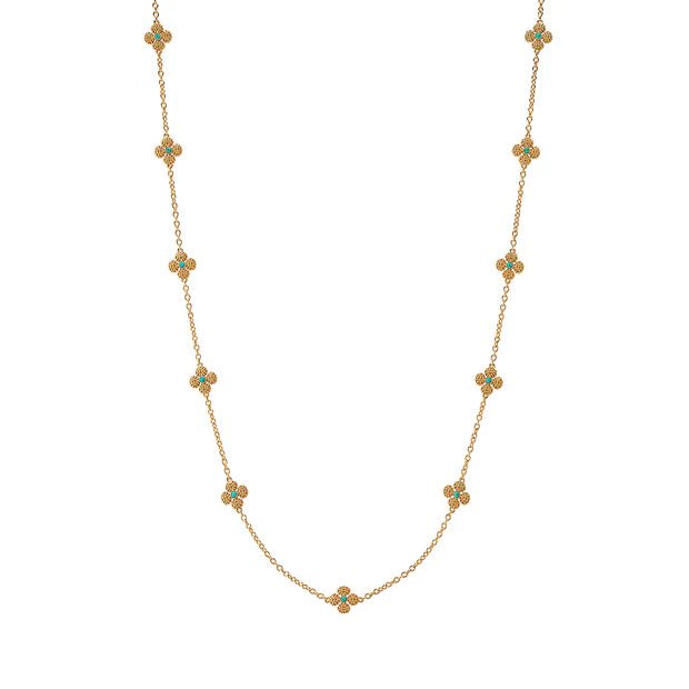 Berry Clover Double Sided Necklace, 28" - Turquoise - Robert's-Capucine De Wulf-Robert's