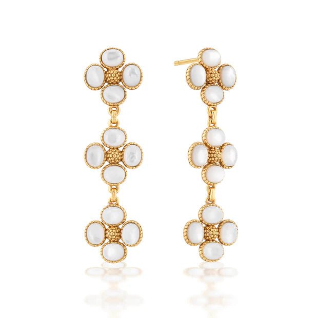 Berry Clover Linear Earrings - Mother of Pearl - Robert's-Capucine De Wulf-Robert's