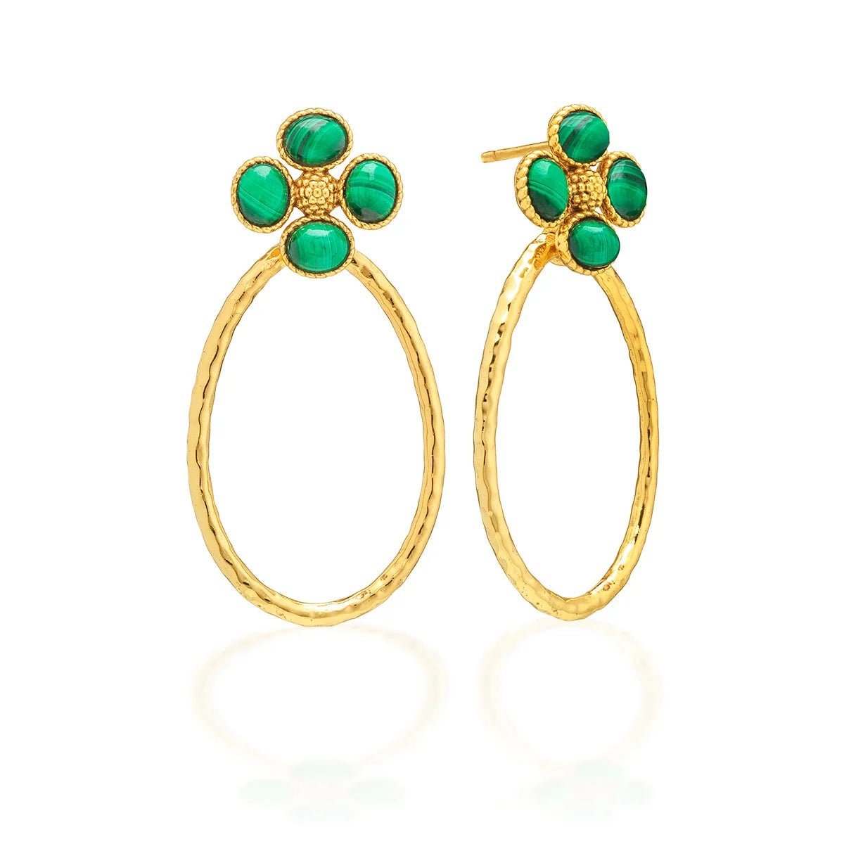 Berry Clover Teardrop Earrings - Malachite - Robert's-Capucine De Wulf-Robert's