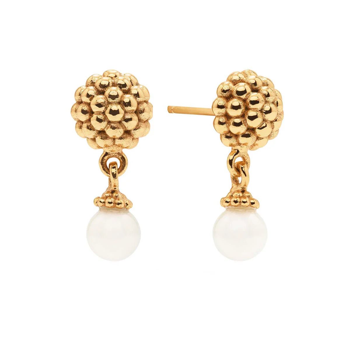 Berry Drop Stud Earrings - Pearl - Robert's-Capucine De Wulf-Robert's