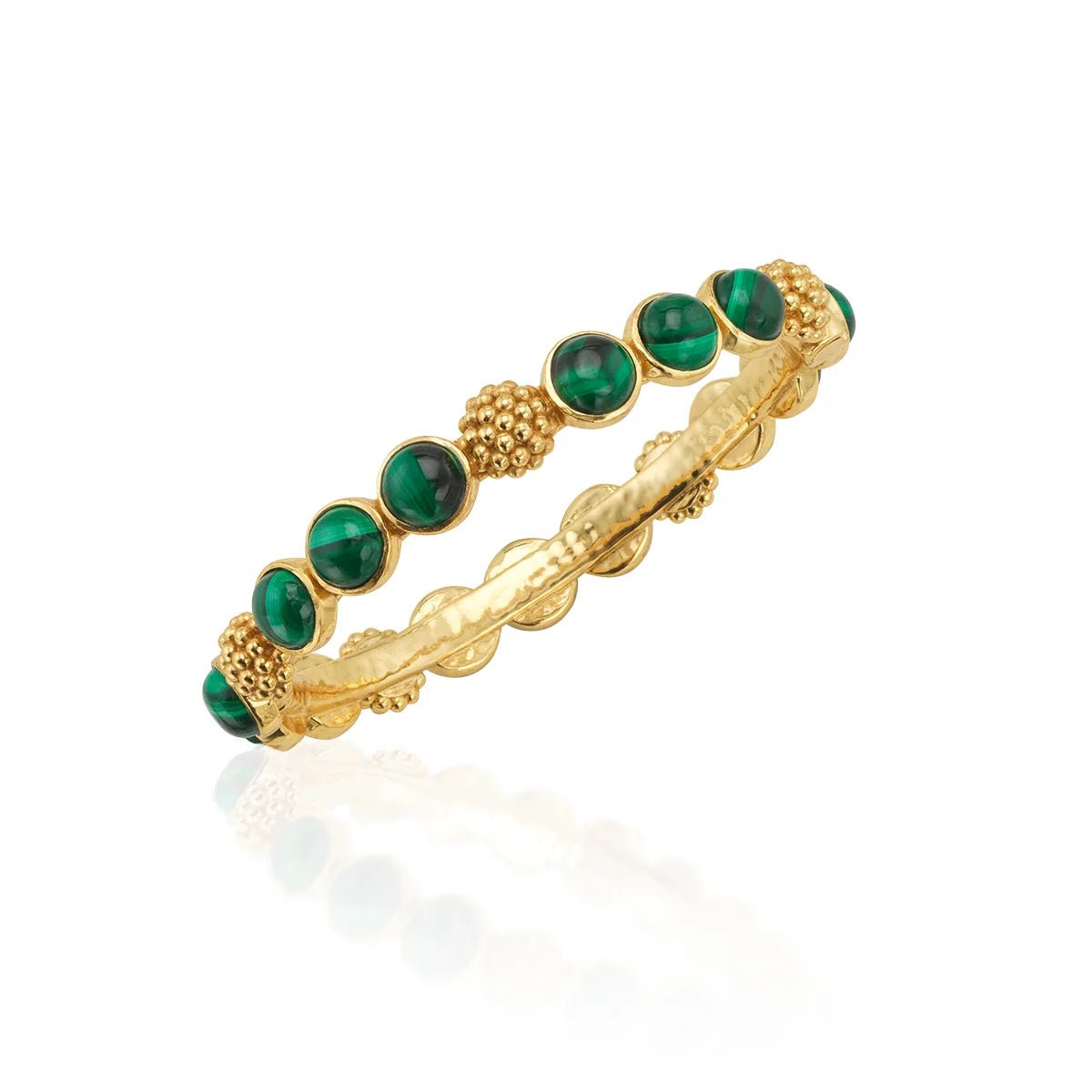 Berry Gem Hinged Bangle - Malachite - Robert's-Capucine De Wulf-Robert's