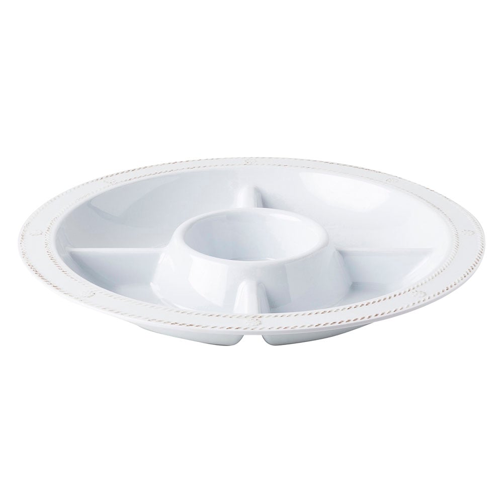 Berry & Thread Melamine 15" Crudité Platter - Whitewash - Robert's-Juliska-Robert's