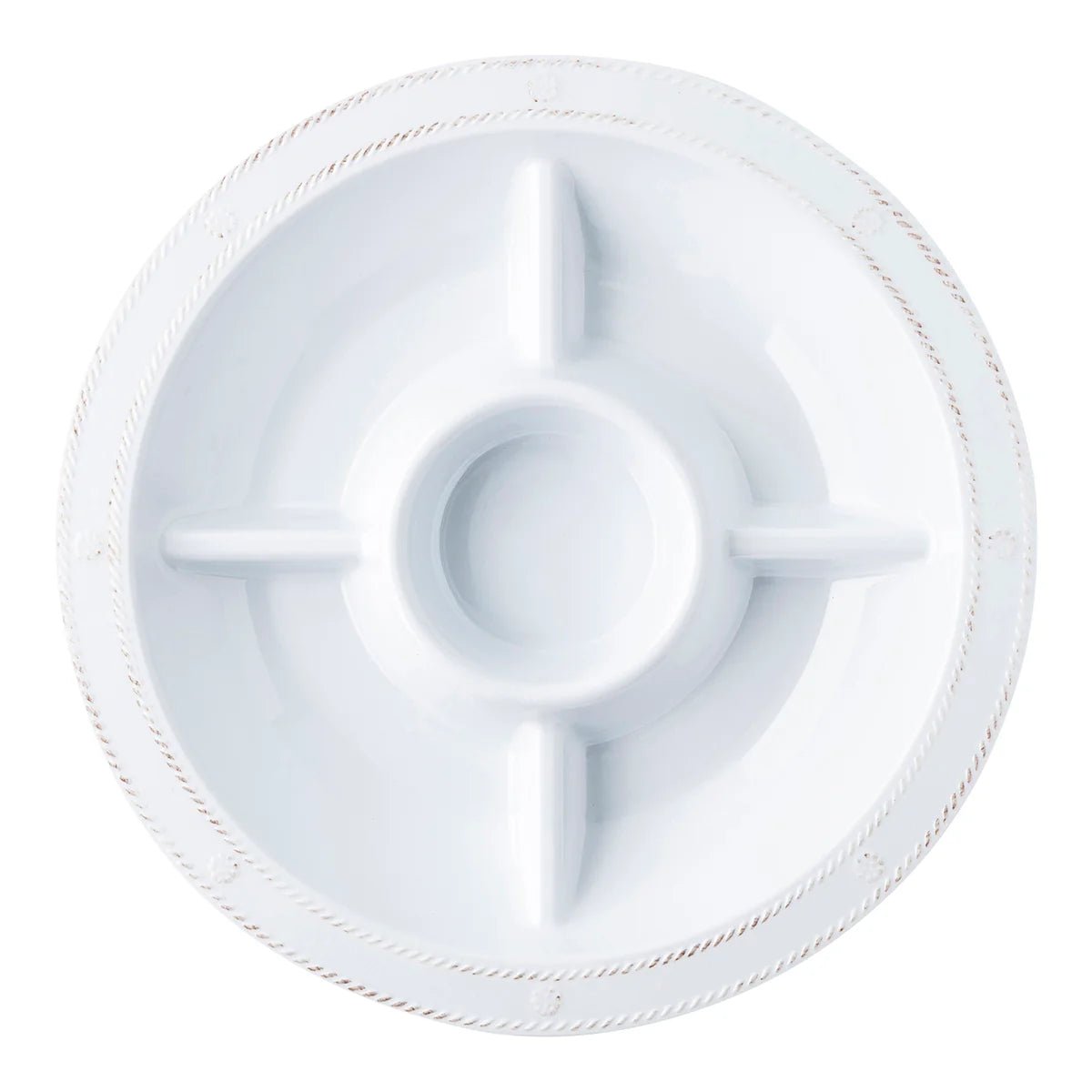 Berry & Thread Melamine 15" Crudité Platter - Whitewash - Robert's-Juliska-Robert's