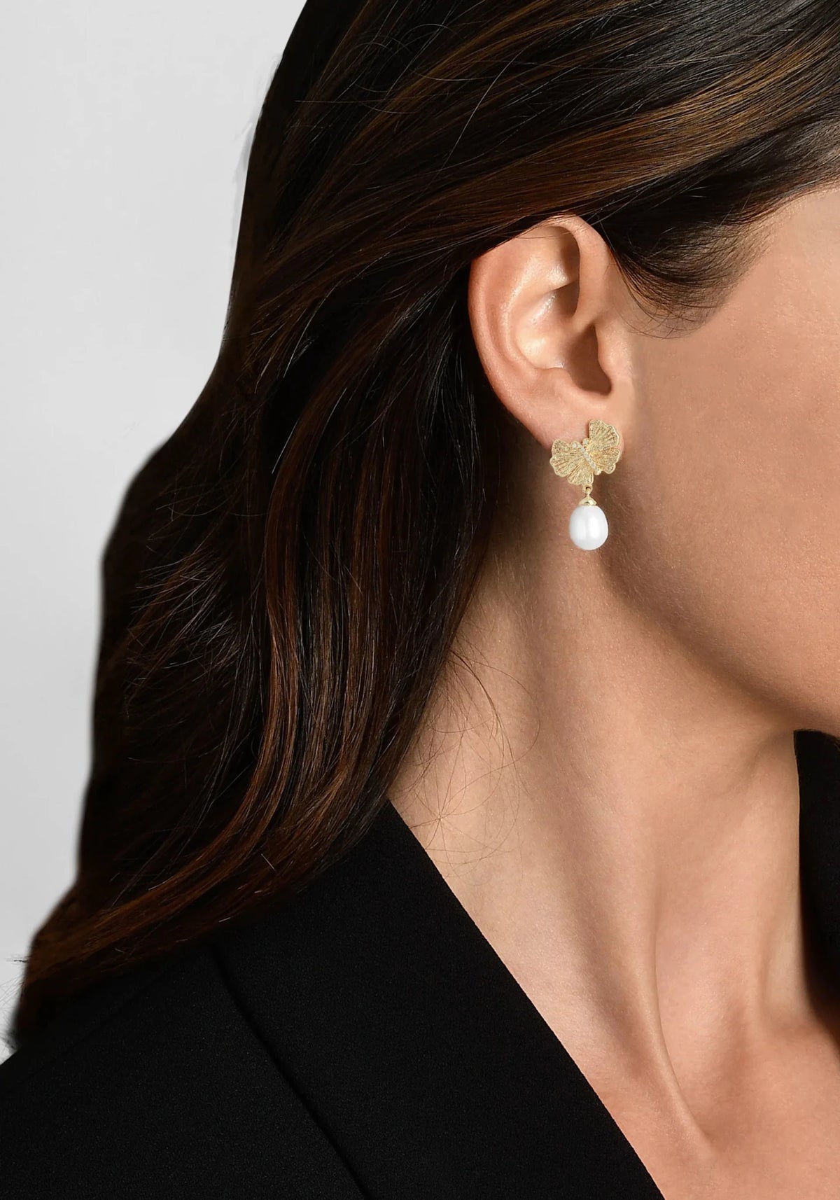Butterfly With Pearl Drop Earrings - Robert's-Anabel Aram-Robert's