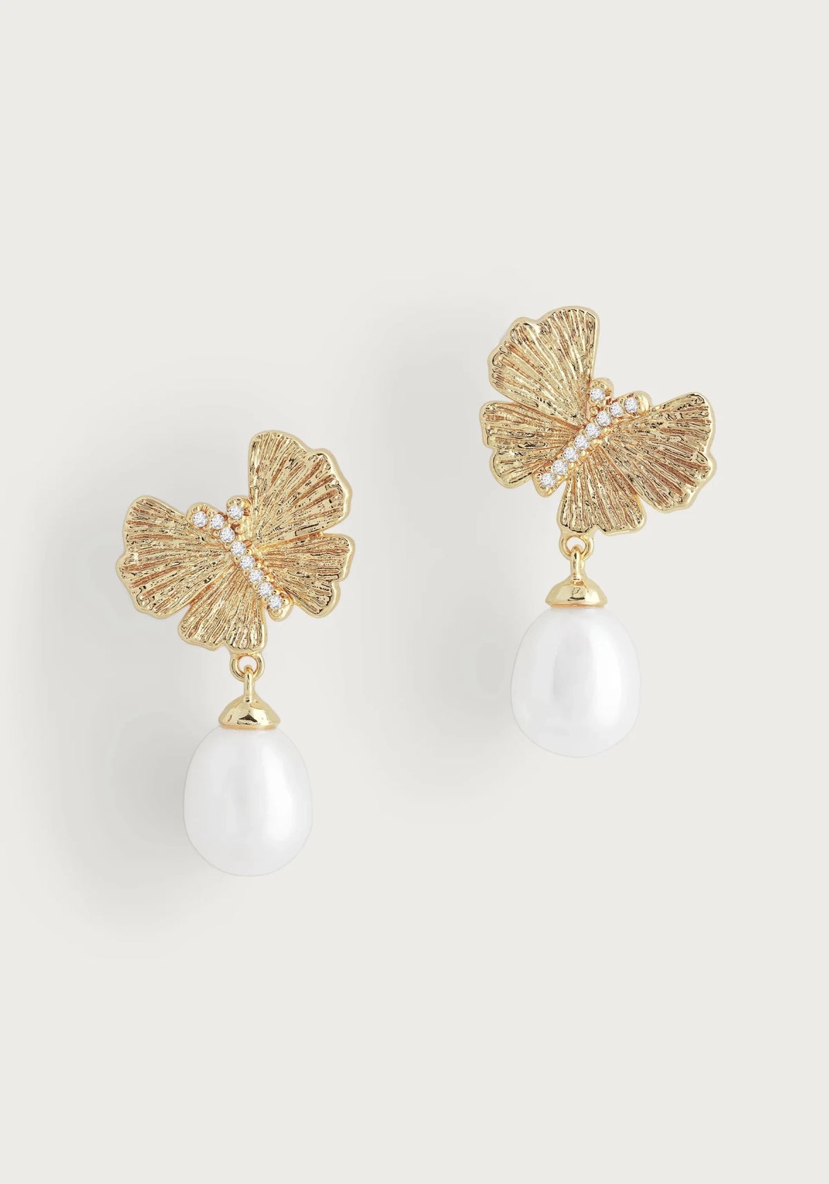 Butterfly With Pearl Drop Earrings - Robert's-Anabel Aram-Robert's