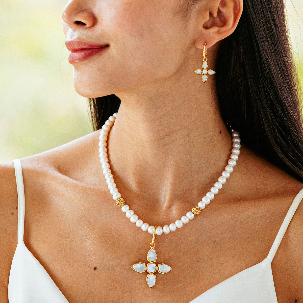 Berry Single Strand Necklace, 16"+2'' - Pearl