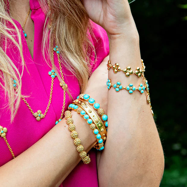 Berry Clover Link Bracelet - Turquoise