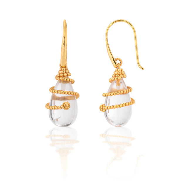 Lily Drop Earrings - Clear Quartz