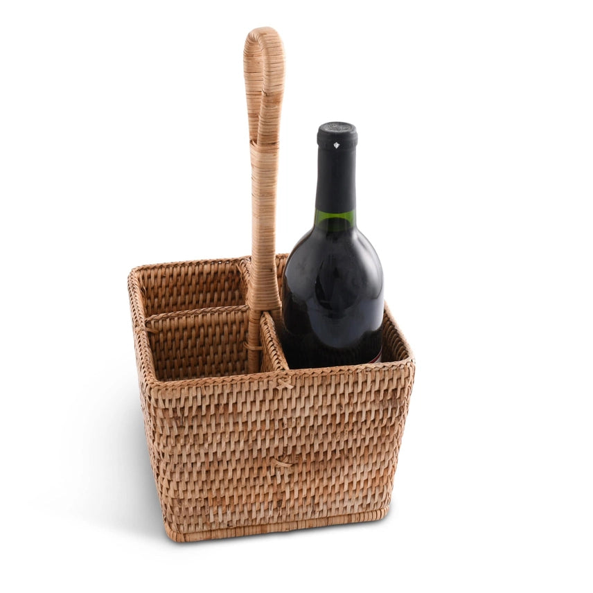 Handwoven Rattan Wicker Flatware Caddy