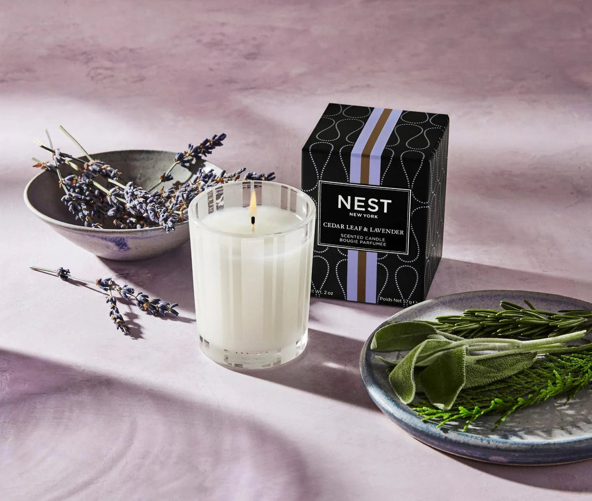 Cedar Leaf & Lavender Votive Candle - Robert's-NEST New York-Robert's