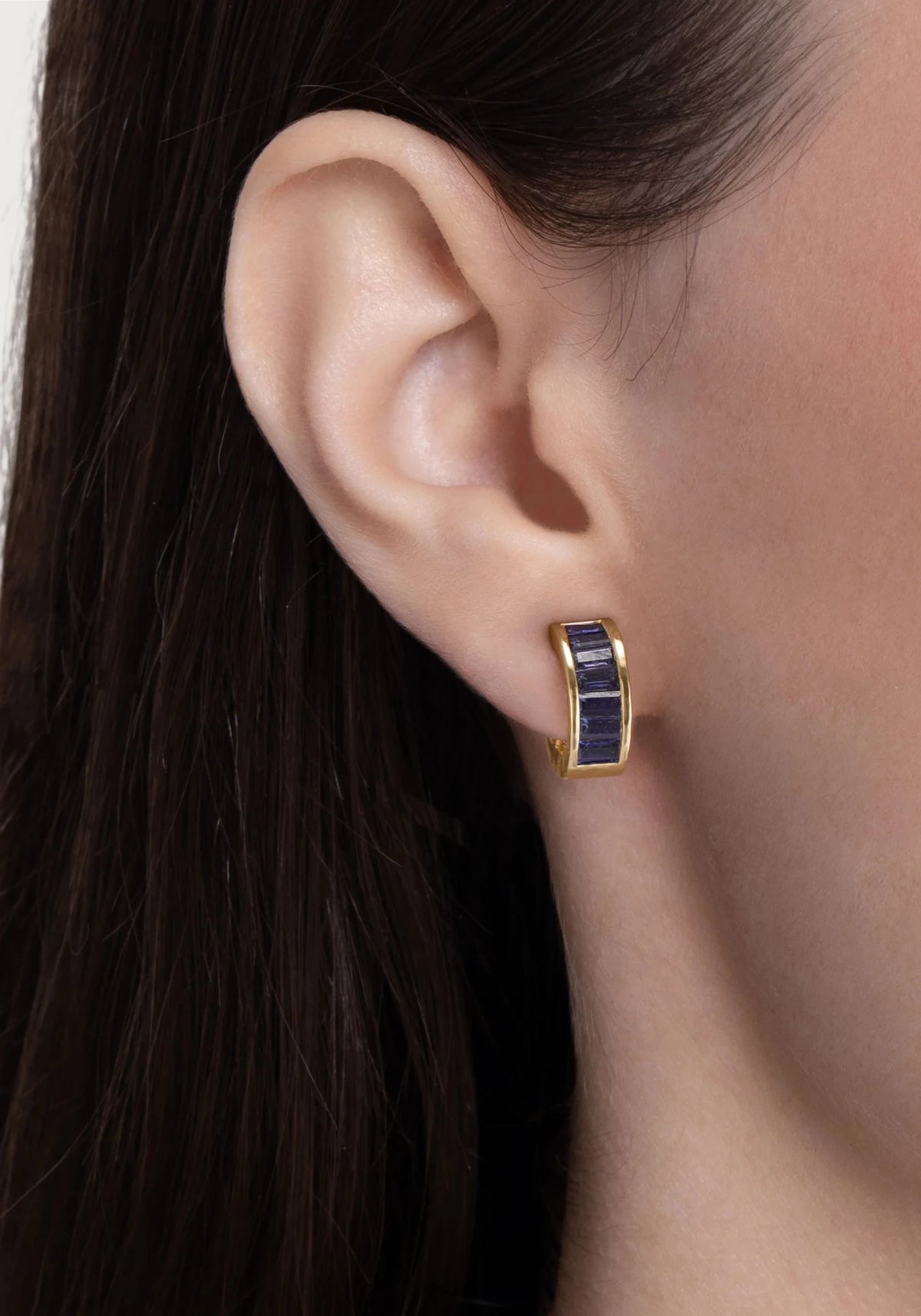 Anabel Aram-Celeste Huggie Hoops, Blue - Robert's