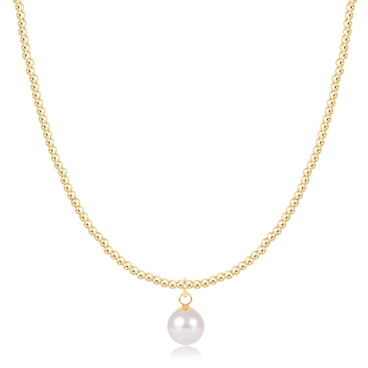 choker beaded - classic gold 3mm - classic pearl 10mm charm - Robert's-enewton-Robert's