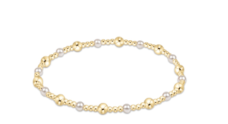 Classic Gold Sincerity Pattern 4mm Bead Bracelet - Robert's-enewton-Robert's