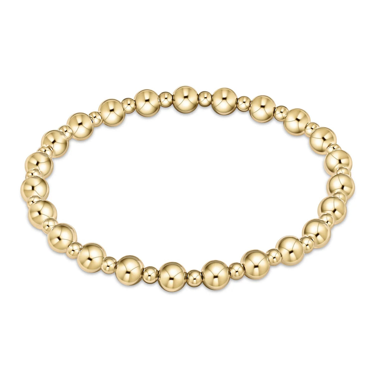 Classic Grateful Pattern 5mm Bead Bracelet - Gold - Robert's-enewton-Robert's