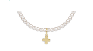 Classic Pearl 3mm Bracelet - Signature Cross Gold Charm - Robert's-enewton-Robert's