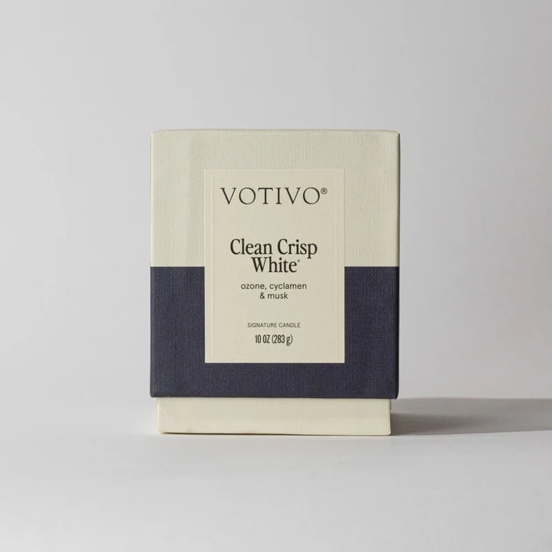 Clean Crisp White 10 oz. Signature Candle - Robert's-VOTIVO-Robert's