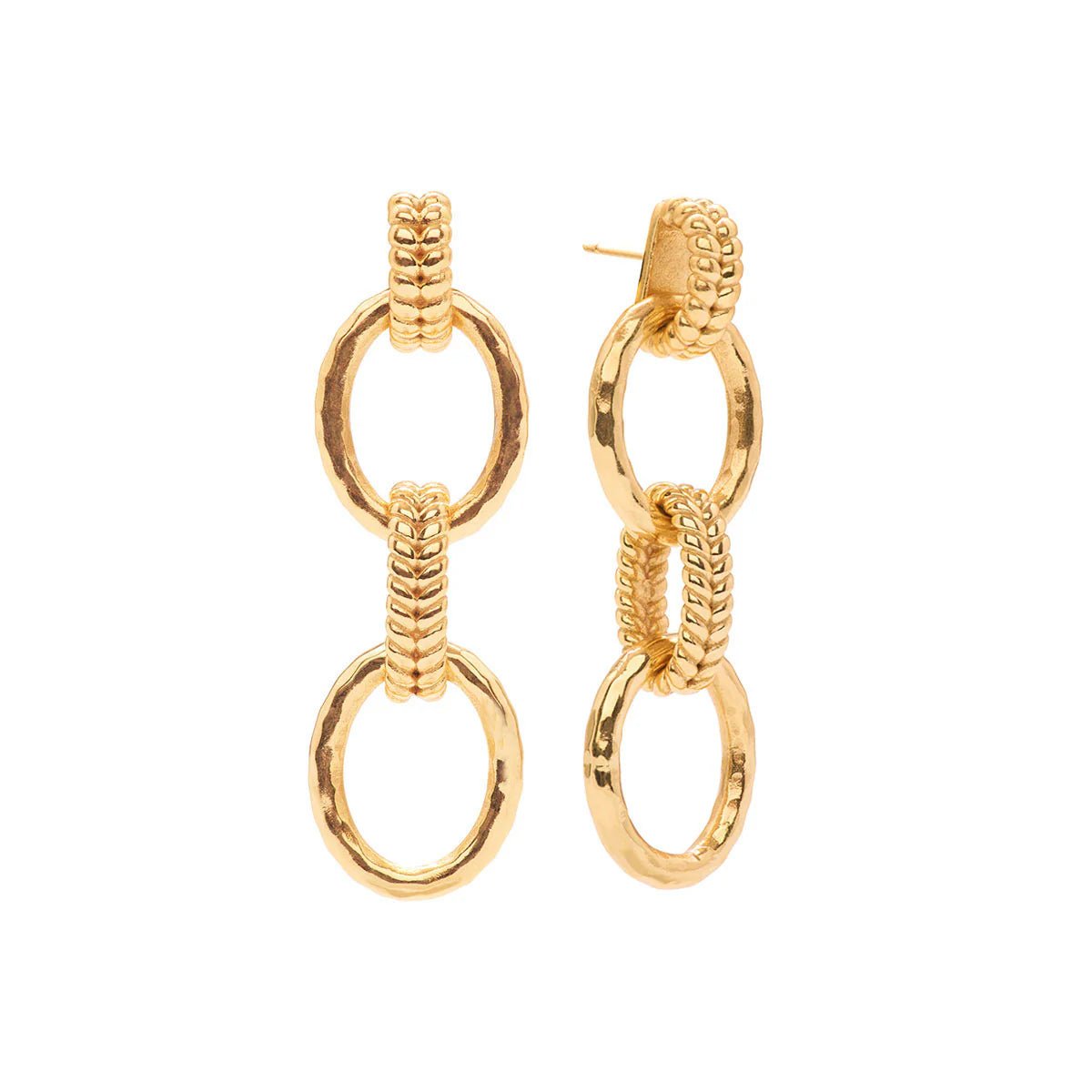 Cleopatra Regal Double Link Earrings - Gold - Robert's-Capucine De Wulf-Robert's