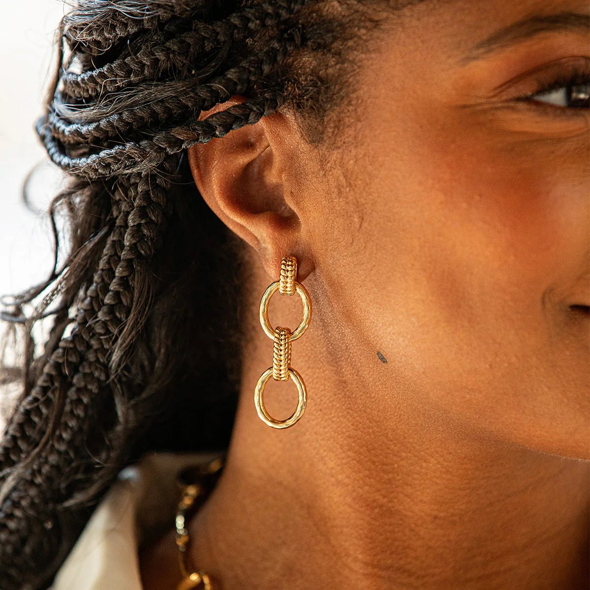 Cleopatra Regal Double Link Earrings - Gold - Robert's-Capucine De Wulf-Robert's