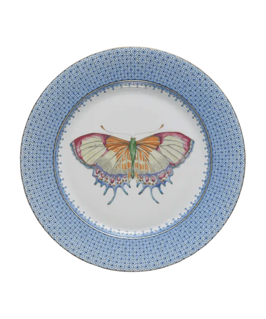 Cornflower Lace Dessert Plate with Butterfly - Robert's-MOTTAHEDEH-Robert's