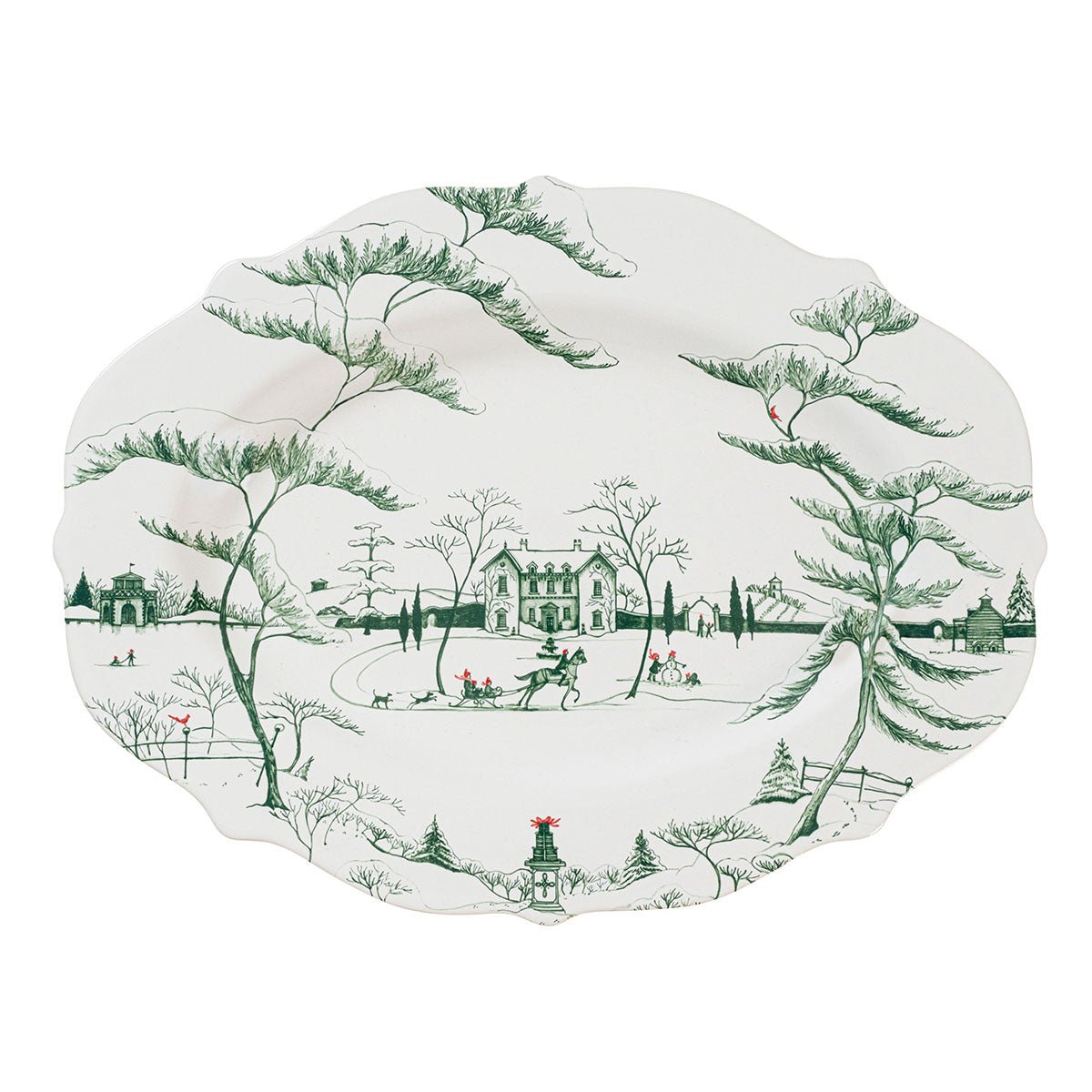 Country Estate Winter Frolic 18" Platter - Evergreen - Robert's-Juliska-Robert's
