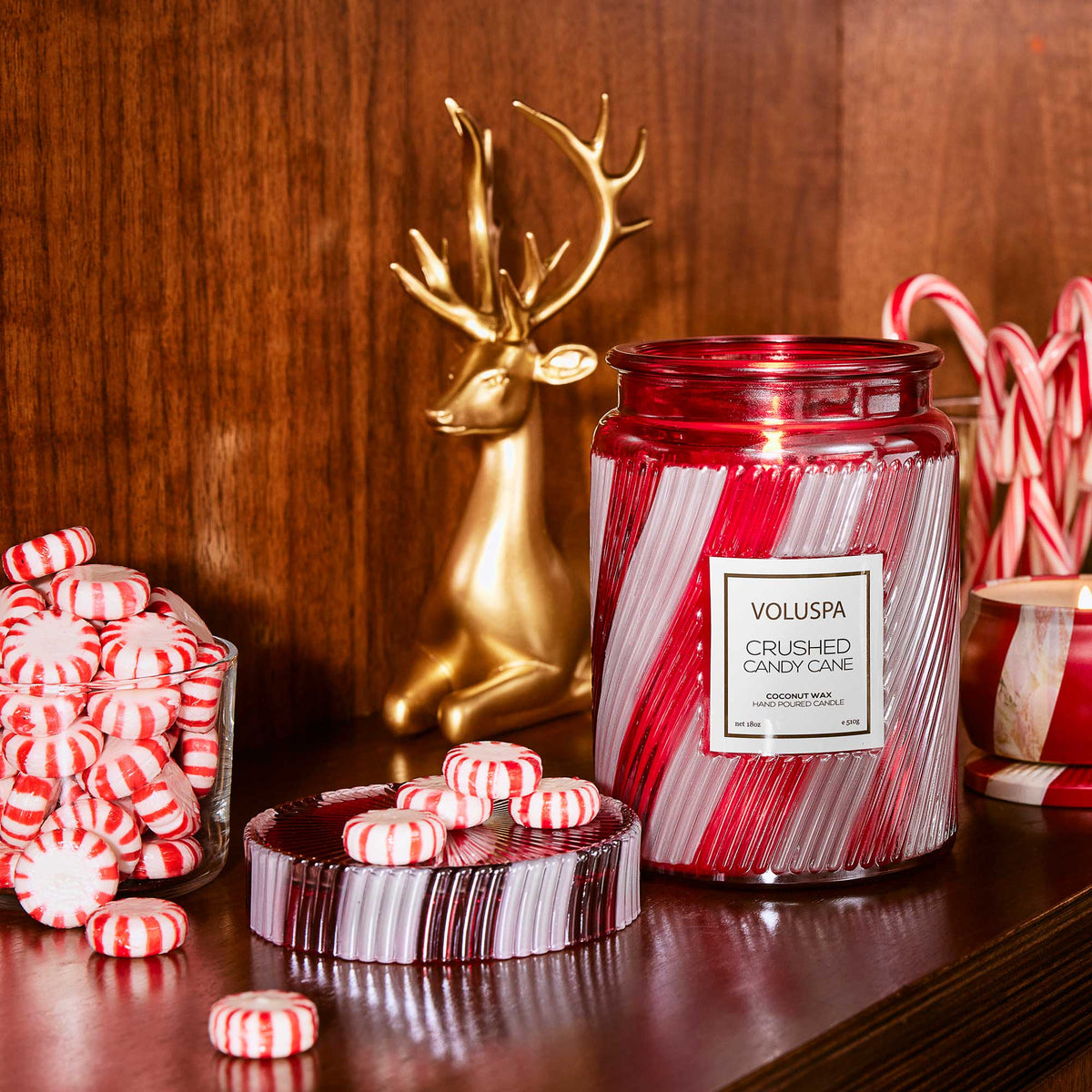 Crushed Candy Cane Large Jar Candle - Robert's-VOLUSPA-Robert's