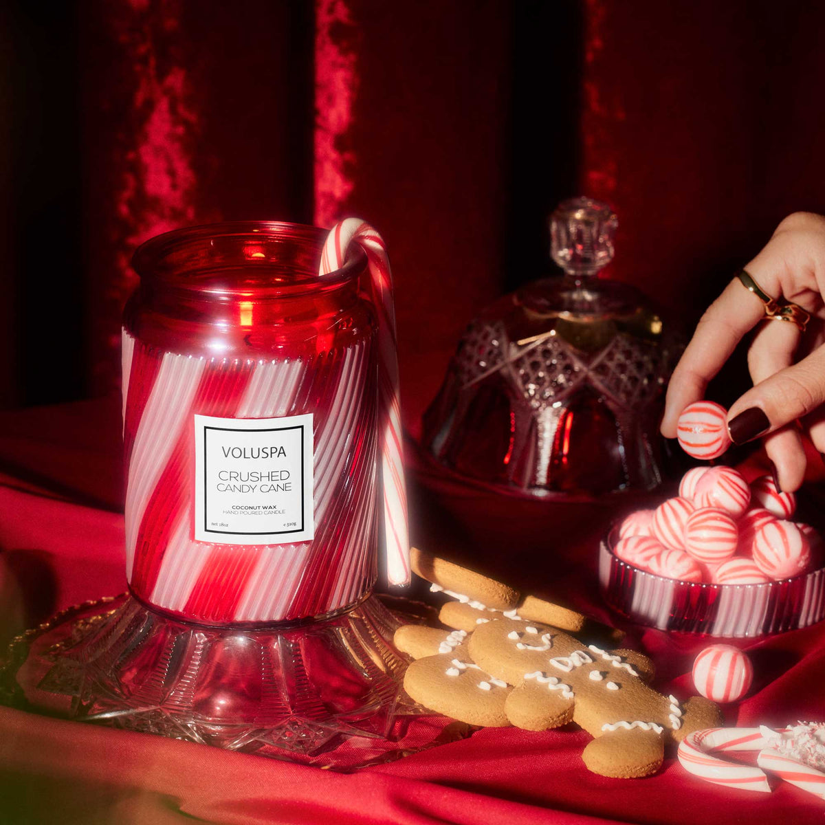 Crushed Candy Cane Large Jar Candle - Robert's-VOLUSPA-Robert's