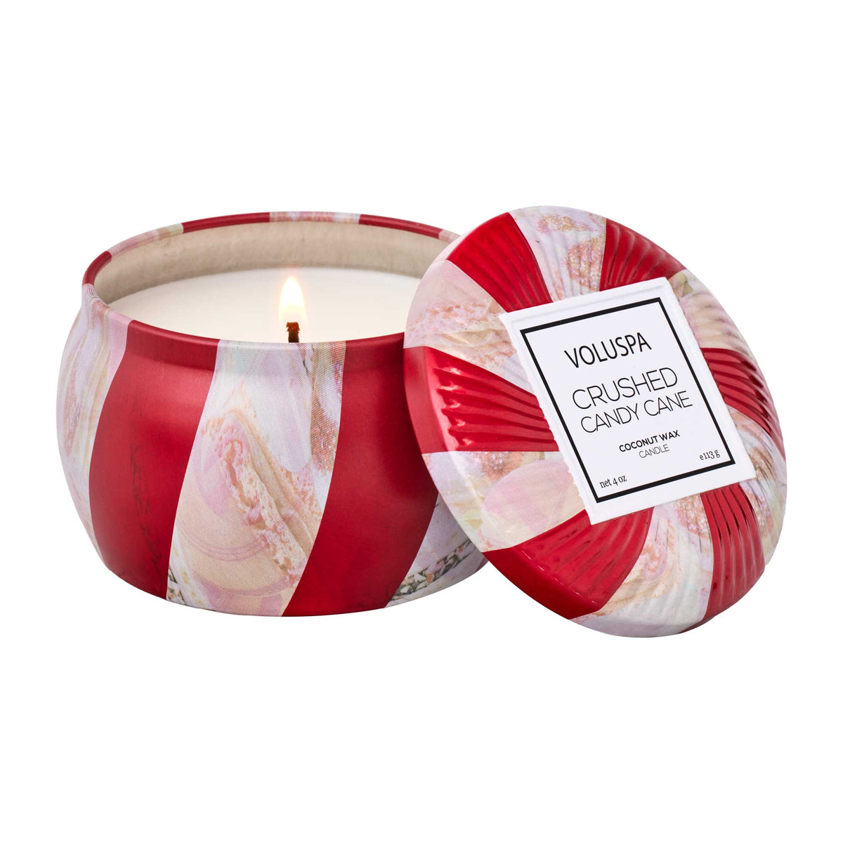 Crushed Candy Cane Mini Tin Candle - Robert's-VOLUSPA-Robert's