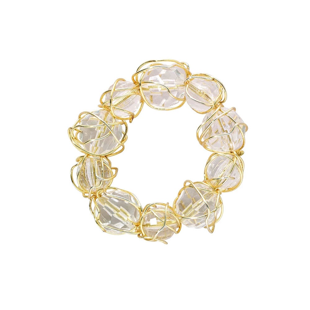 Crystal Baubble Gold Napkin Ring