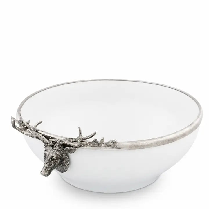 Elk Head Stoneware Bowl Large