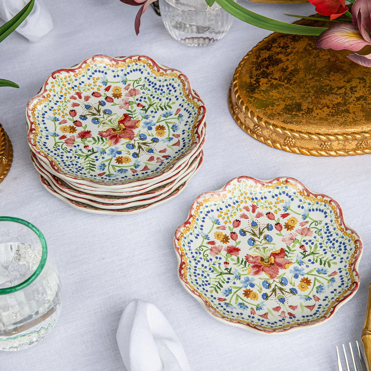 Sofia  Side/Cocktail Plate Set/4 - Multi