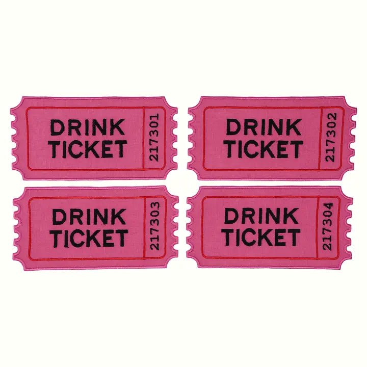 Drink Ticket Cocktail Napkins - Set of 4 - Robert's-House of Gleason-Robert's