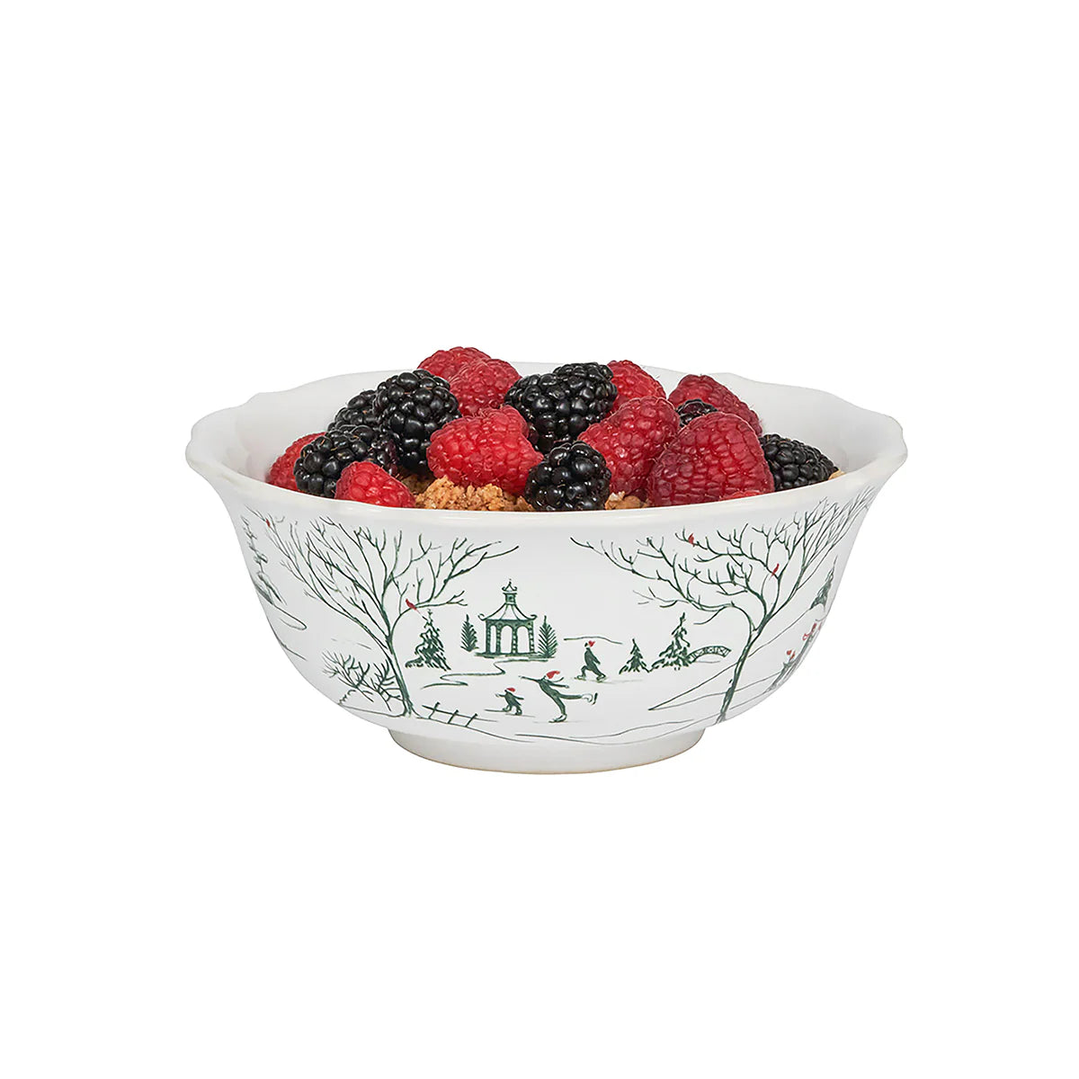 Country Estate  Winter Frolic Cereal/Ice Cream Bowl - Evergreen