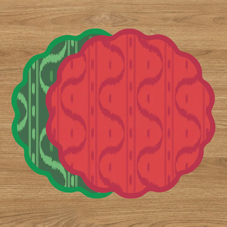 VIDA Festive Reversible Placemats Set of 4 (Green & Red)