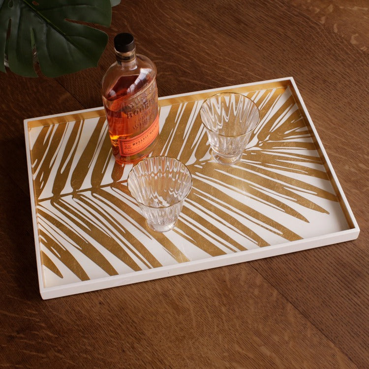 INDOCHINE Large Lacquered Palm Tray