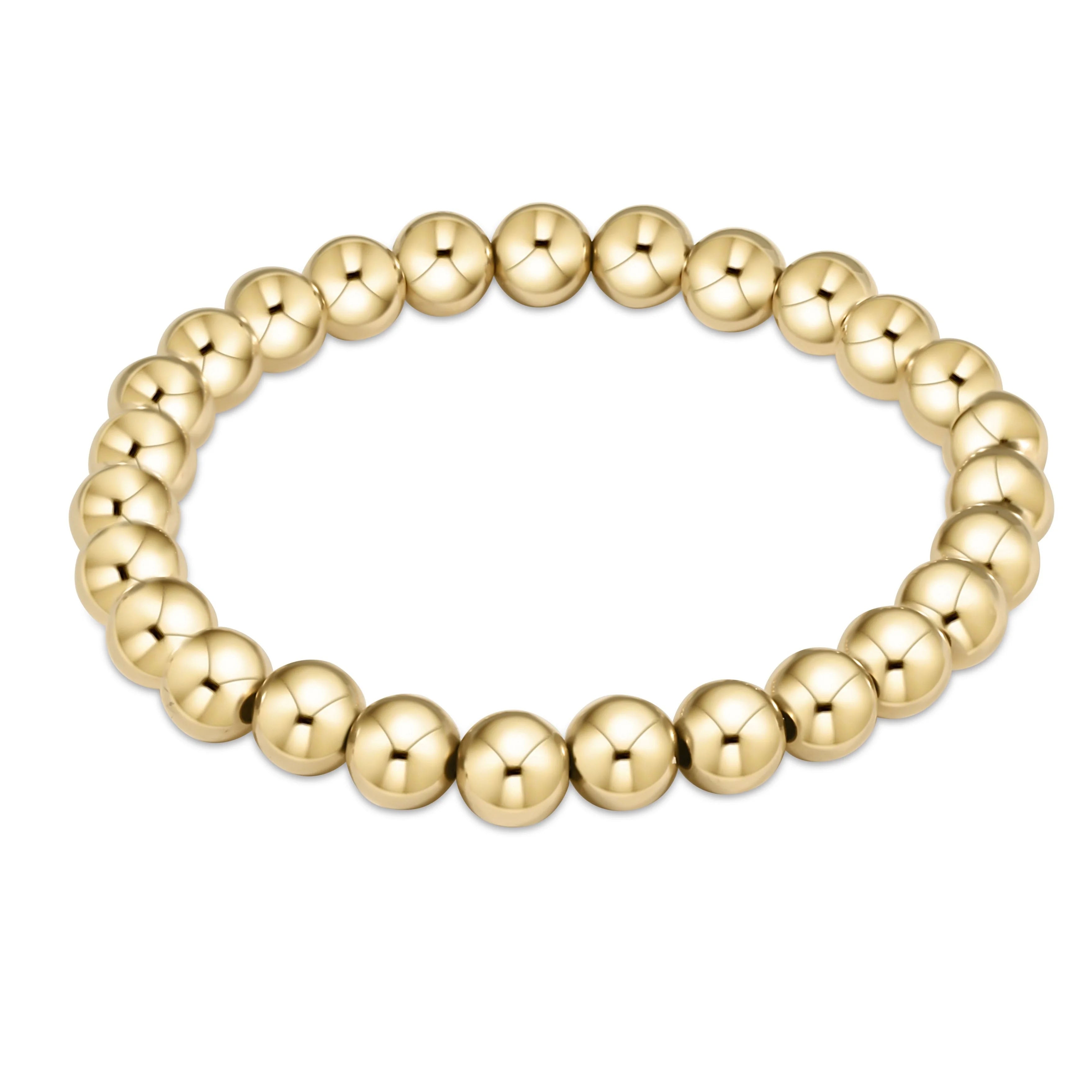 Classic Gold 7mm Beaded Bracelet