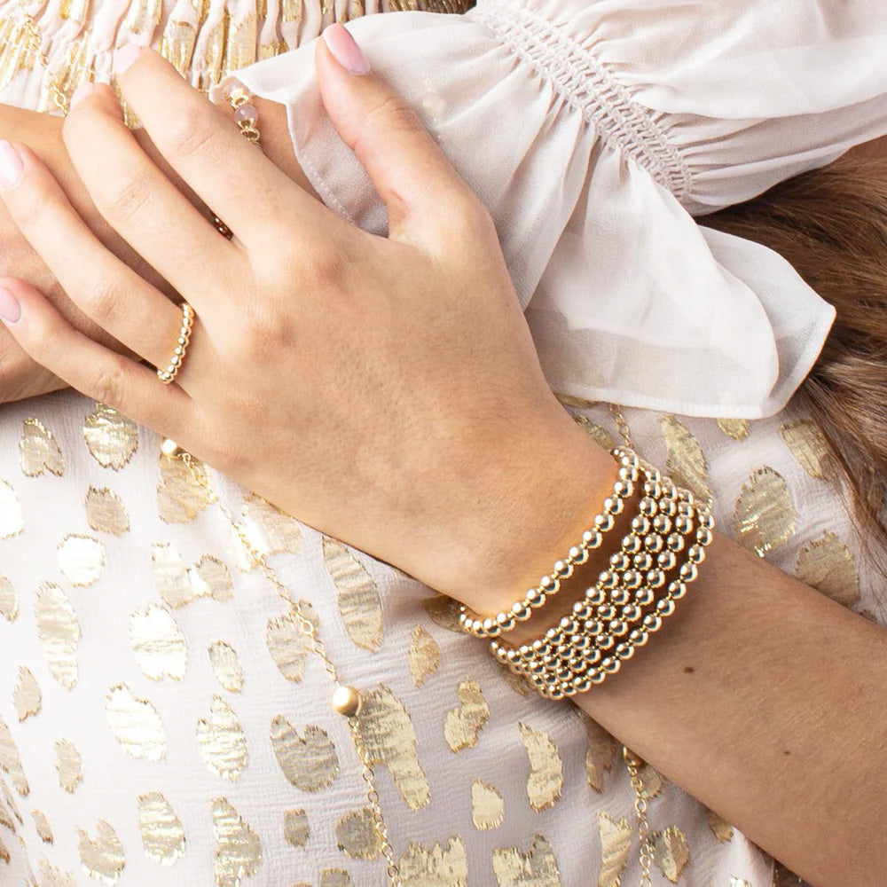 Classic Gold 5mm Beaded Bracelet