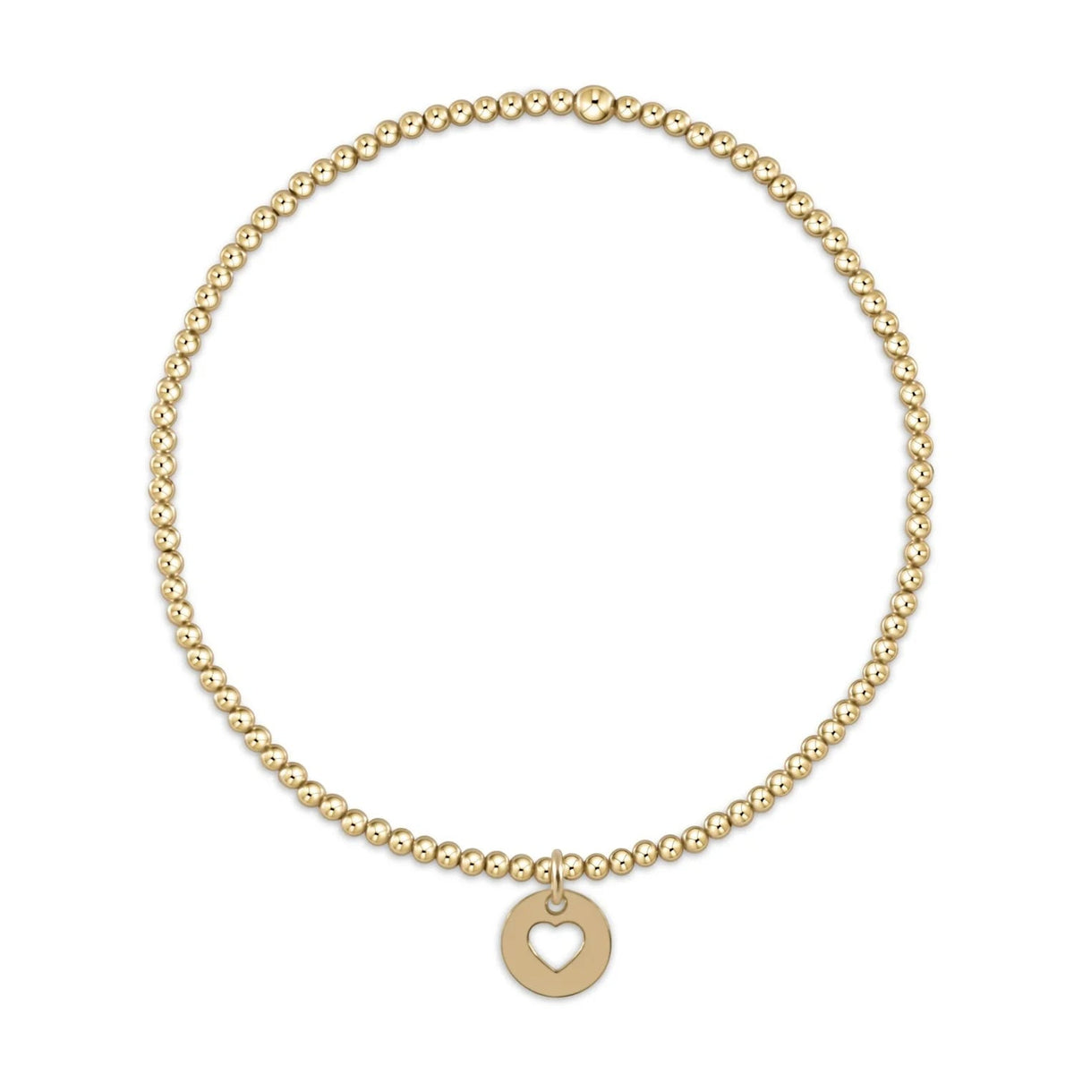 Extends Classic Gold 3mm Bracelet - Love Gold Disc - Robert's-enewton-Robert's