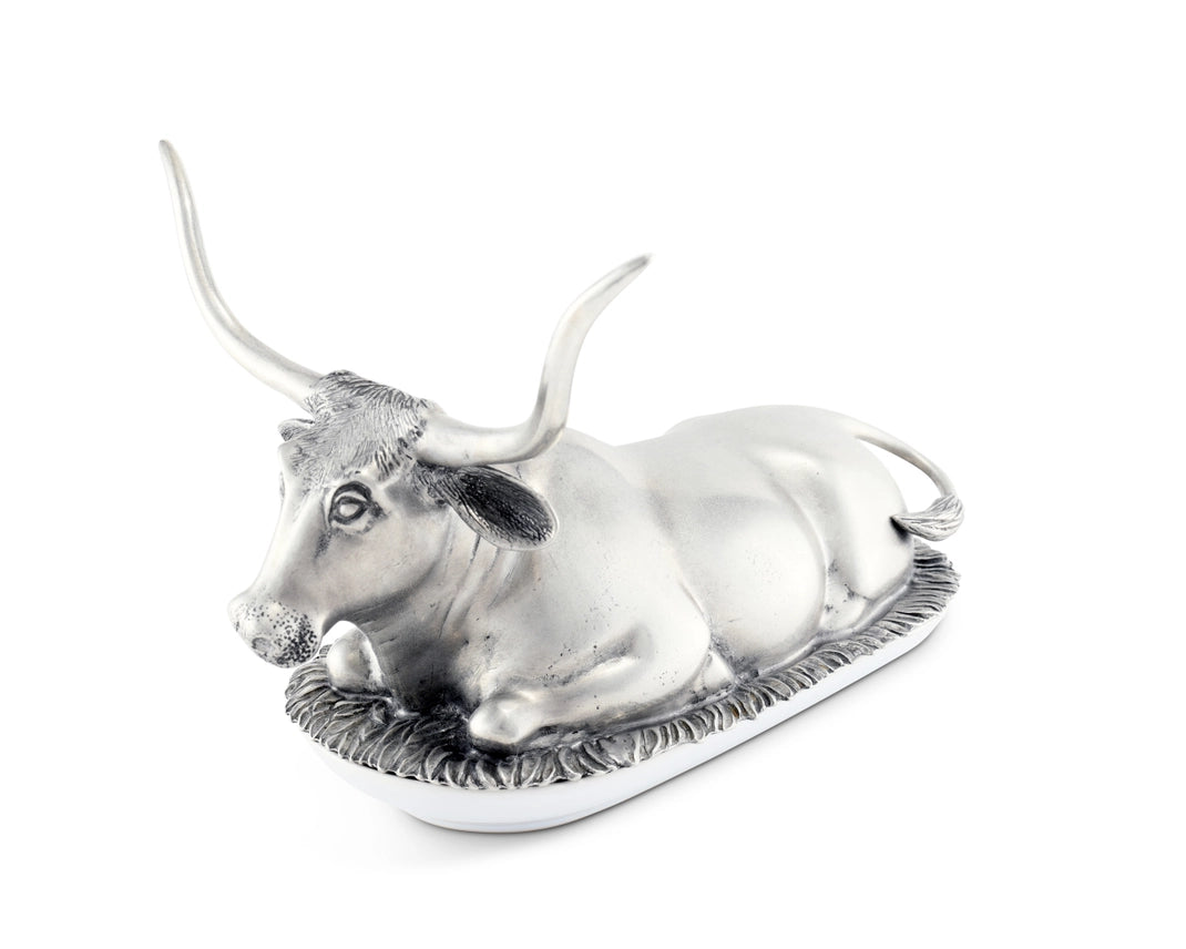 Pewter Longhorn Steer Butter Dish
