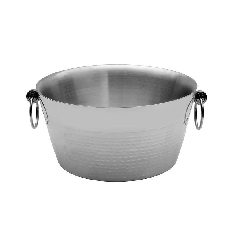 12 Qt Double Walled Hammered + Polished Beverage Tub