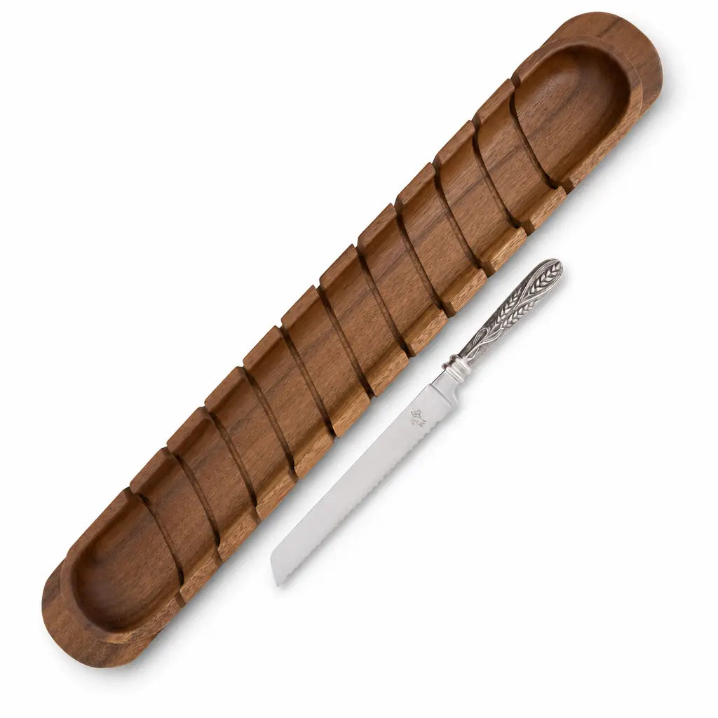 Baguette Board with Wheat Bread Knife