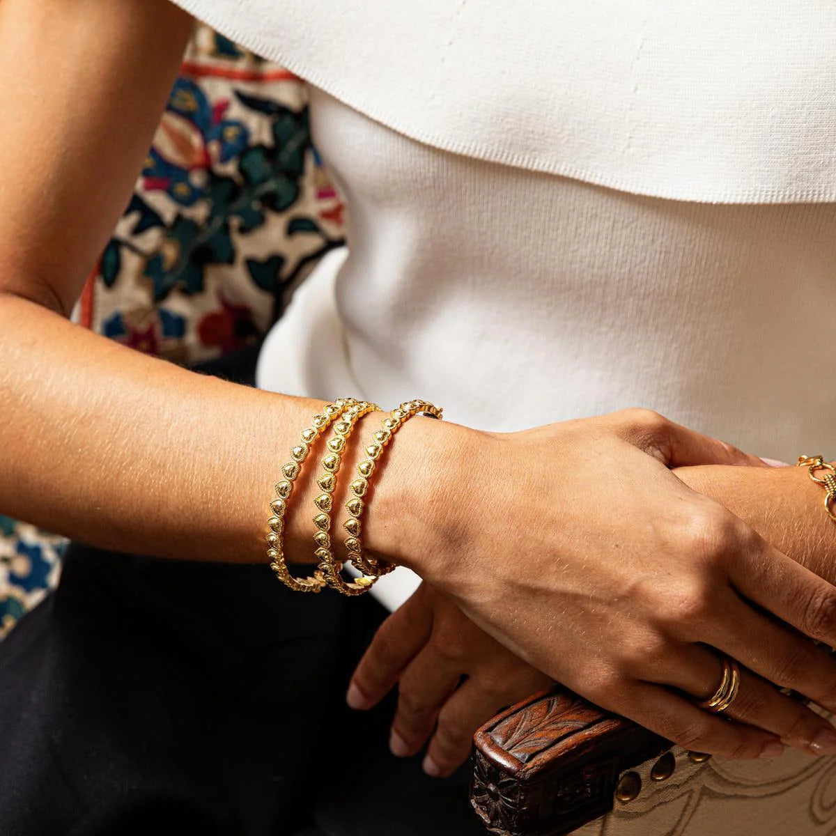 Love Petite Hinged Bangle - Gold