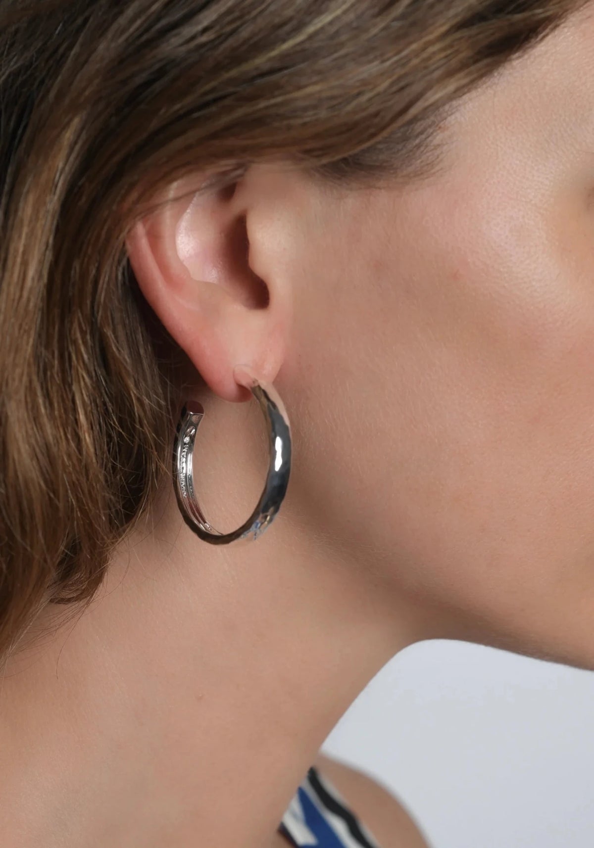 Farrier Medium Hoops, Silver - Robert's-Anabel Aram-Robert's